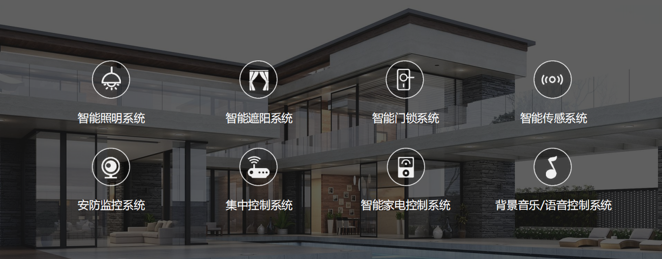 智汇云全屋智能家居系统的产品齐全度高,智能化水平高,涵盖8大智能子